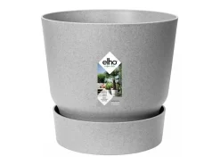 ELHO Macetero-Maceta redonda 25 - Exterior Ø 24,48 x 23,31 cm - Living hormigón gris Gris claro
