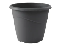 Maceta redonda Marina - Robusta y resistente - - Ø 40 x H 33,7 cm Gris antracita Discount