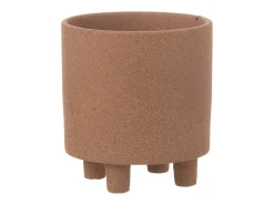 LANA DECO Macetero de cerámica marrón de 15x15x16 cm Marru00f3n
