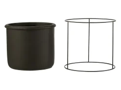 Outlet LANA DECO Macetero de cerámica de 20x20x19.5 cm Negro