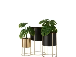 LANA DECO Macetero de metal de 18x18x32 cm Negro Outlet