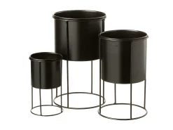 LANA DECO Macetero de metal de 18x18x32 cm Negro Outlet