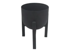 OZAIA Macetero-Macetero de pie de metal - D. 18 x Alt. 25,5 cm - mate - ZARIWI Negro