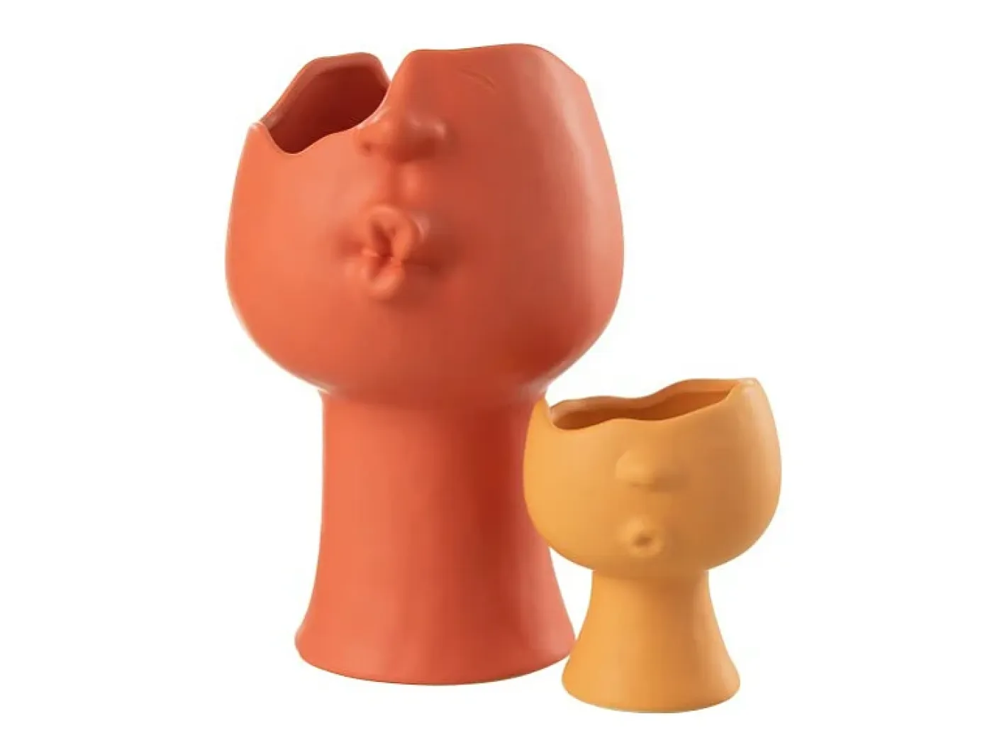 J-Line Macetero-Macetero de porcelana ocre de 21x17x30 cm Marru00f3n
