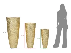 Discount Macetero Glasy Tris Cm Ø50,8X114,9-40X92,7-29,8X70,5 Dorado
