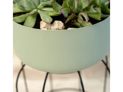 Macetero MOA Vinthera base alta acero claro Ø20x30 cm Verde New