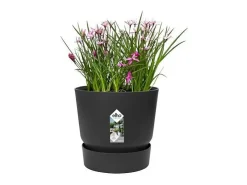 New ELHO Macetero redondo 25 - Exterior Ø 24,48 x 23,31 cm - Living Negro