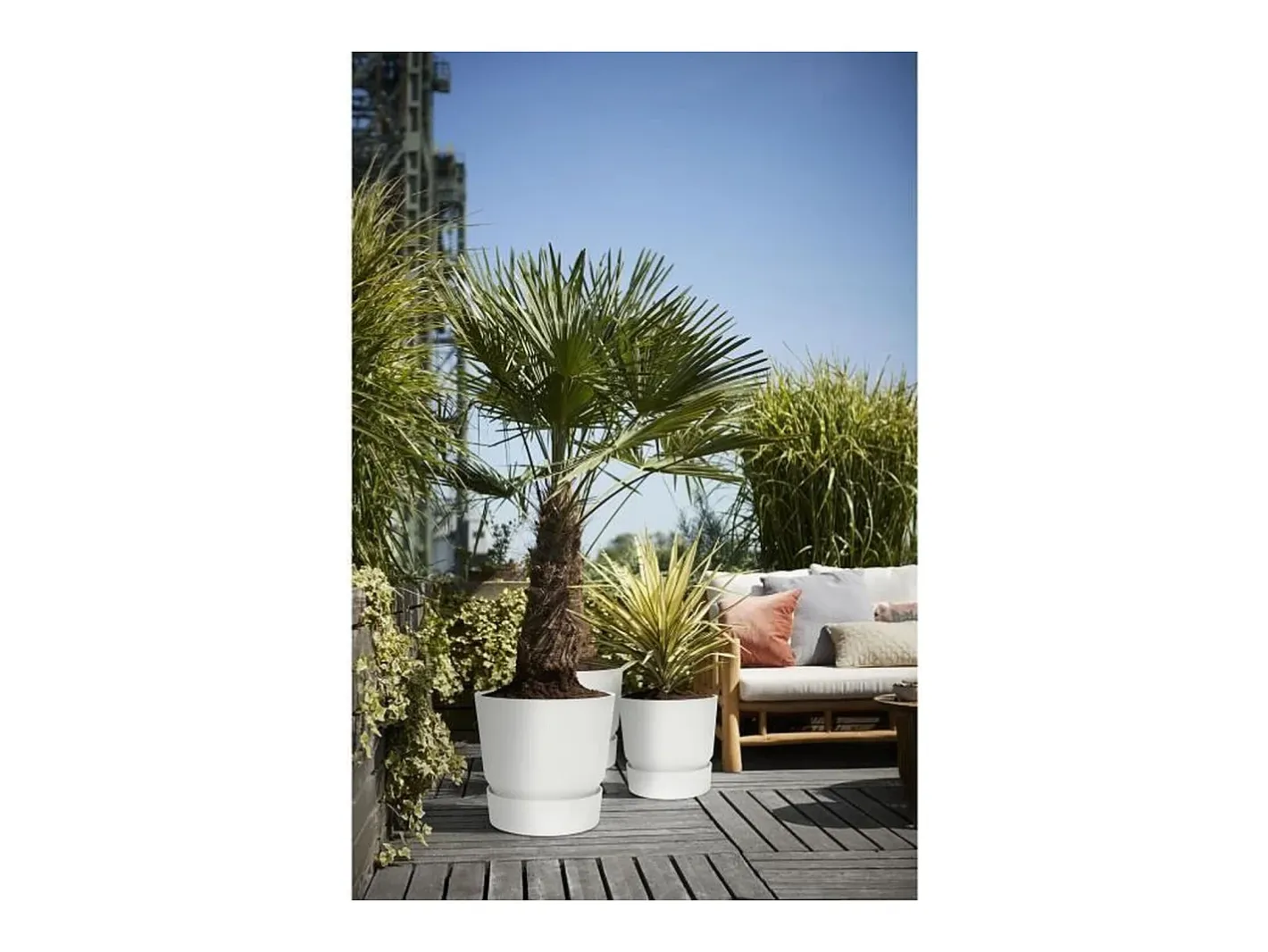 Outlet ELHO Macetero redondo 30 - Exterior Ø 29,5 x 27,8 cm - Blanco