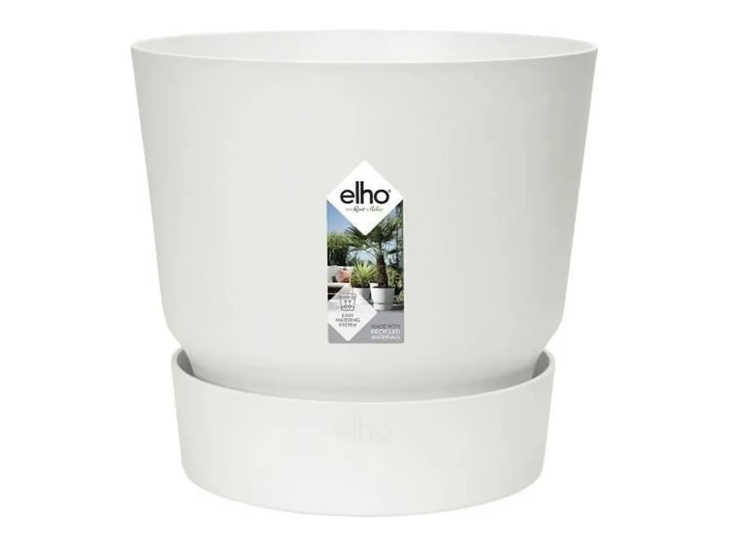 Outlet ELHO Macetero redondo 30 - Exterior Ø 29,5 x 27,8 cm - Blanco