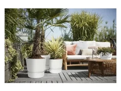Outlet ELHO Macetero redondo 30 - Exterior Ø 29,5 x 27,8 cm - Blanco