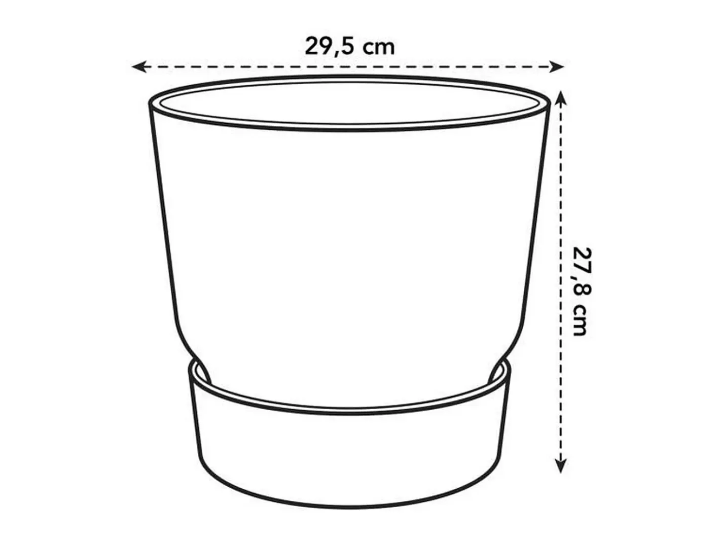 Outlet ELHO Macetero redondo 30 - Exterior Ø 29,5 x 27,8 cm - Blanco
