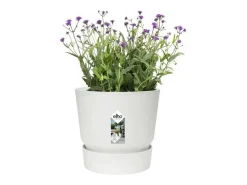 Outlet ELHO Macetero redondo 30 - Exterior Ø 29,5 x 27,8 cm - Blanco