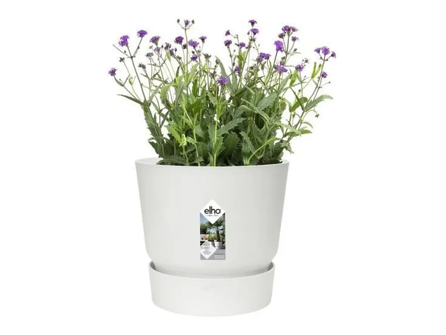 Outlet ELHO Macetero redondo 30 - Exterior Ø 29,5 x 27,8 cm - Blanco