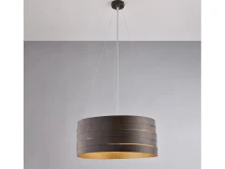 Mambo - Lámpara colgante negra con efecto óxido exterior, interior dorado y cables de acero, 3 luces Marru00f3n chocolate Online