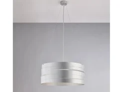 Sale Mambo - Lámpara de suspensión en hierro lacado blanco con decoración. Plata antigua y cables de acero regulables 3 luces 120 - Ø45 - BL157-3-ARG Plateado