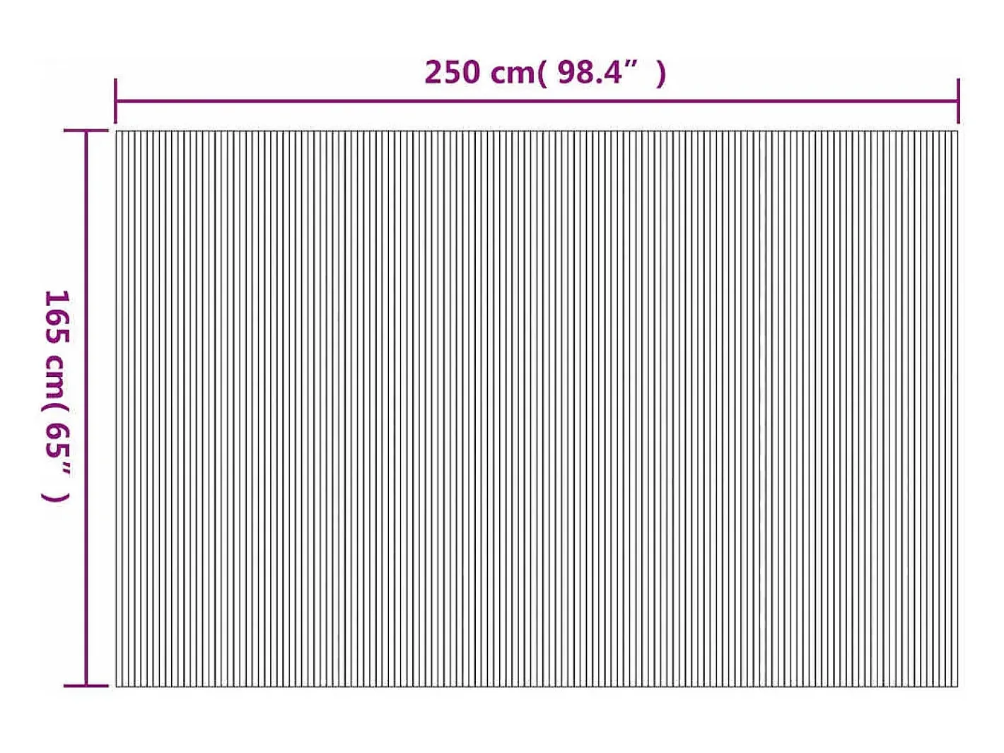 Mampara de bambú natural 250x165 cm Marru00f3n Outlet