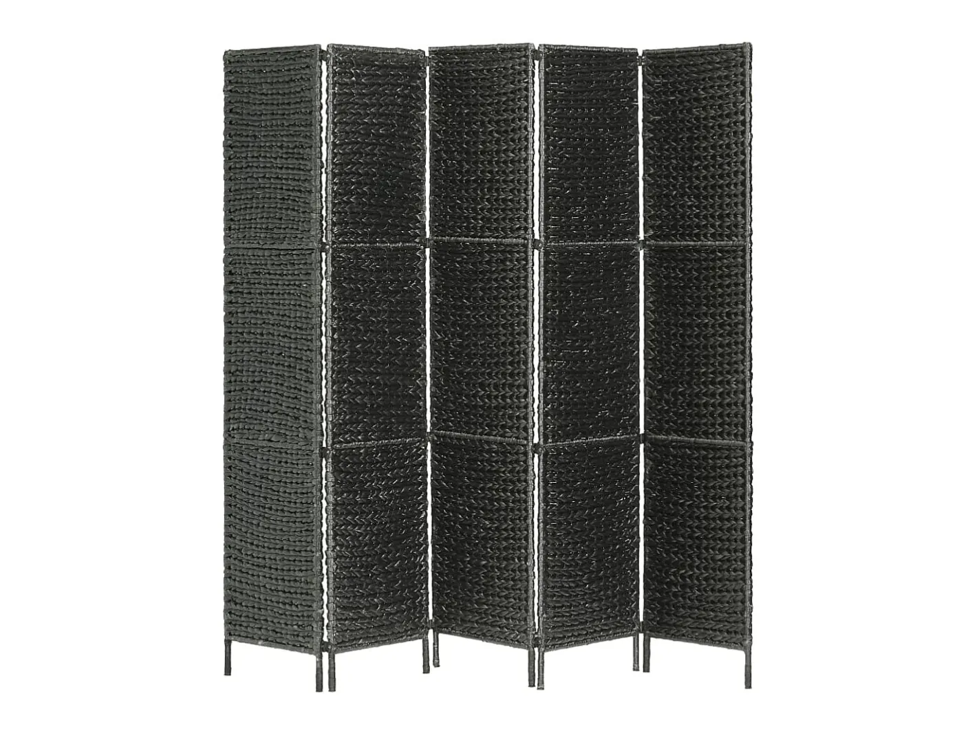 Biombo-Mampara divisoria 5 paneles 193x160 cm Jacinto de agua Negro