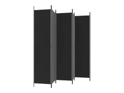 Mampara divisoria 6 paneles Tela Negra 300x220 cm Negro