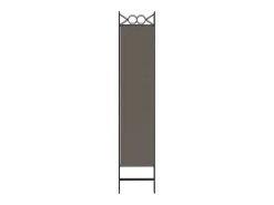 Biombo-Mampara divisoria de 5 paneles Antracita 200x200 cm Tejido Gris