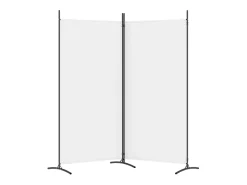 Discount Mampara divisoria de 2 paneles Tela Blanca 175x180 cm Blanco