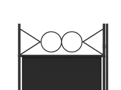 Discount Mampara divisoria de 4 paneles Tela Negra 160x200 cm Negro