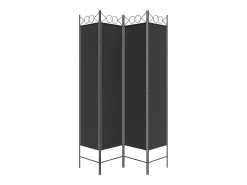 Discount Mampara divisoria de 4 paneles Tela Negra 160x200 cm Negro