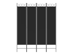 Discount Mampara divisoria de 4 paneles Tela Negra 160x200 cm Negro