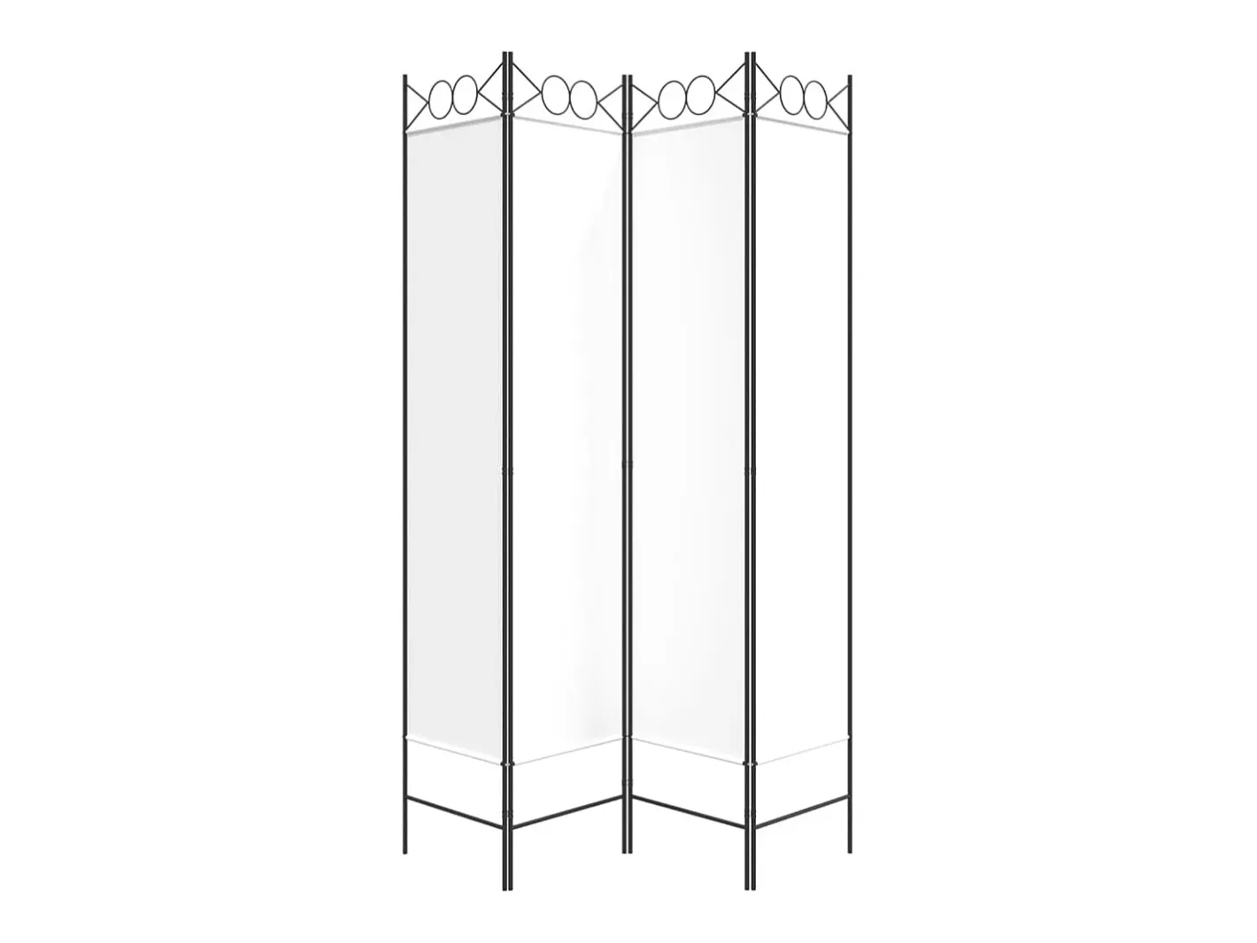 Mampara divisoria de 4 paneles Tela Blanca 160x200 cm Blanco