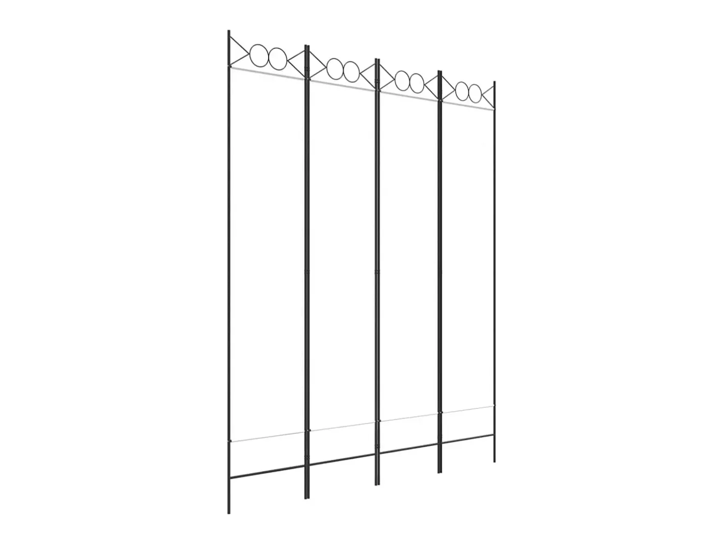 Mampara divisoria de 4 paneles Tela Blanca 160x200 cm Blanco