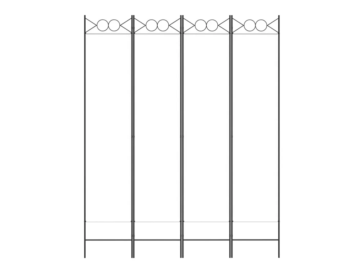 Mampara divisoria de 4 paneles Tela Blanca 160x200 cm Blanco