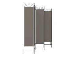 Biombo-Mampara divisoria de 6 paneles Antracita 240x200 cm Tejido Gris