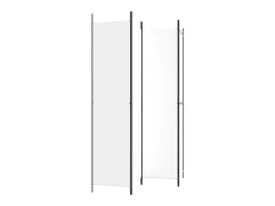 Biombo-Mampara divisoria de 4 paneles Tela Blanca 200x220 cm Blanco