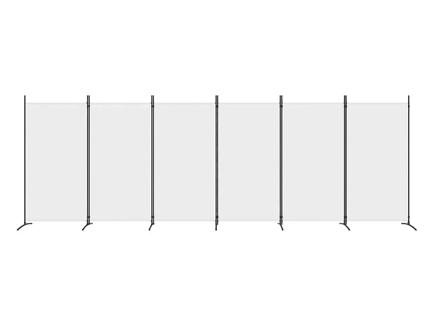 Mampara divisoria de 6 paneles Tela Blanca 520x180 cm Blanco New