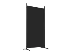 Biombo-Mampara divisoria de 4 paneles Tela Negra 346x180 cm Negro