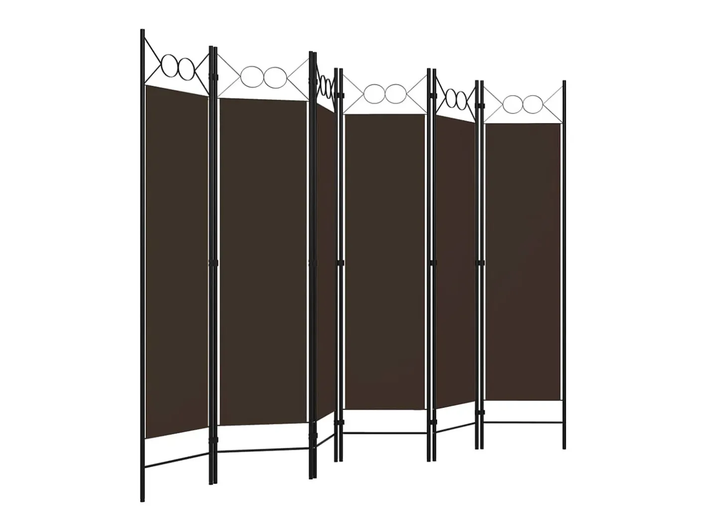 Biombo-Mampara divisoria de 6 paneles Marrón 240x180 cm Marru00f3n