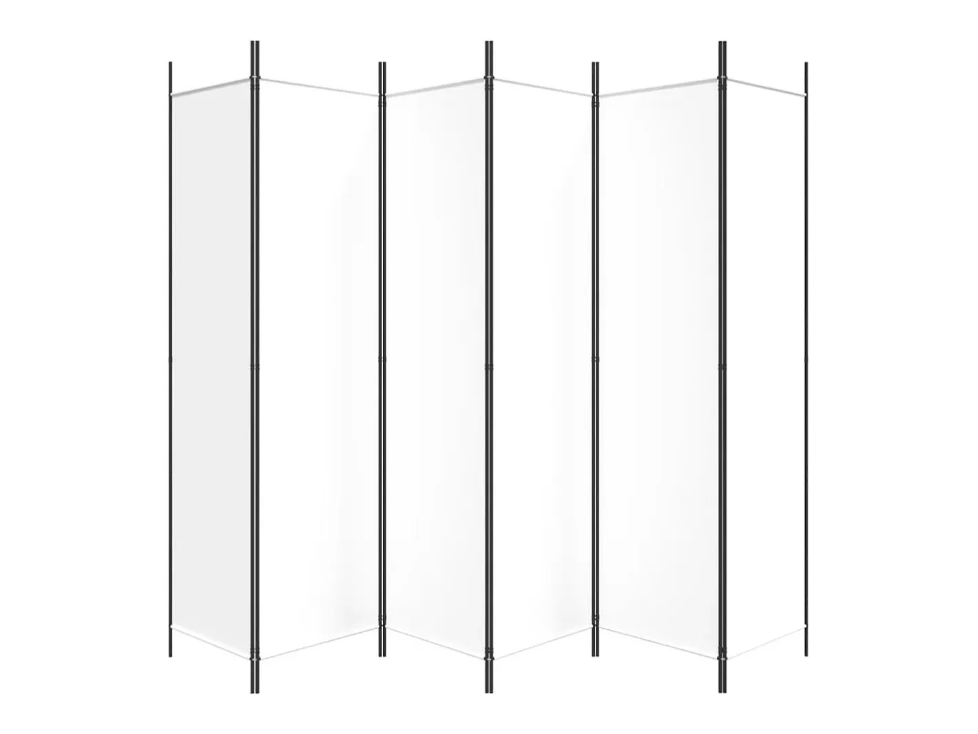 Mampara divisoria de 6 paneles Tela Blanca 300x200 cm Blanco Online