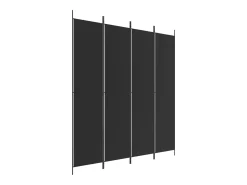 Sale Mampara divisoria de 4 paneles Tela Negra 200x220 cm Negro