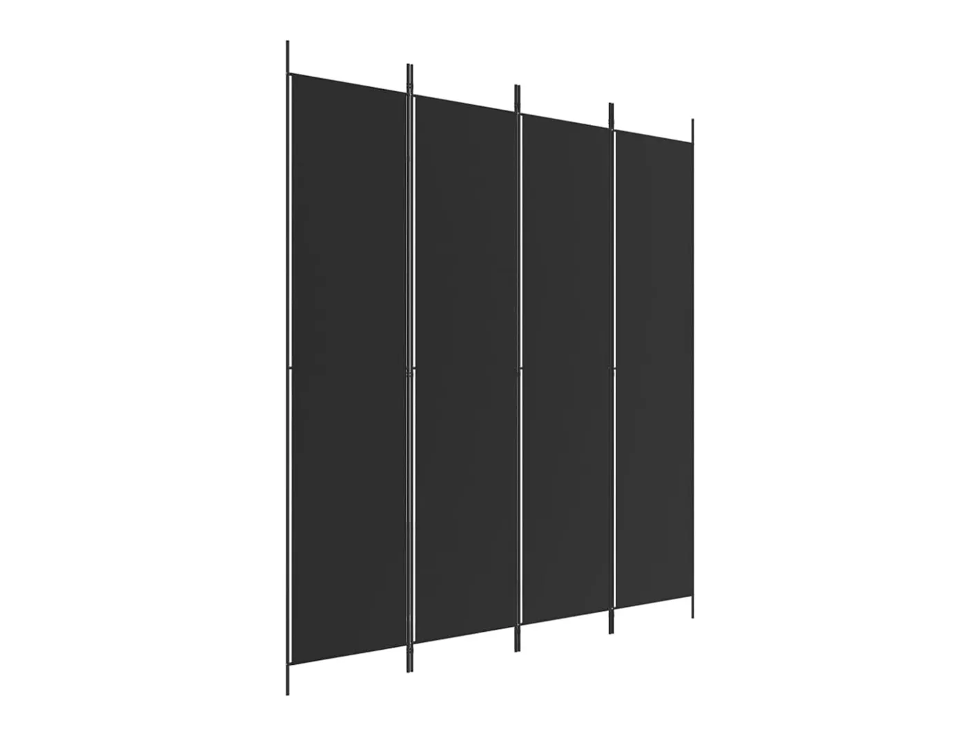 Sale Mampara divisoria de 4 paneles Tela Negra 200x220 cm Negro