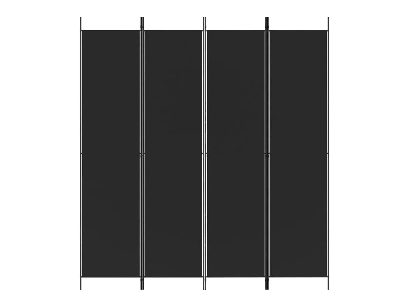 Sale Mampara divisoria de 4 paneles Tela Negra 200x220 cm Negro