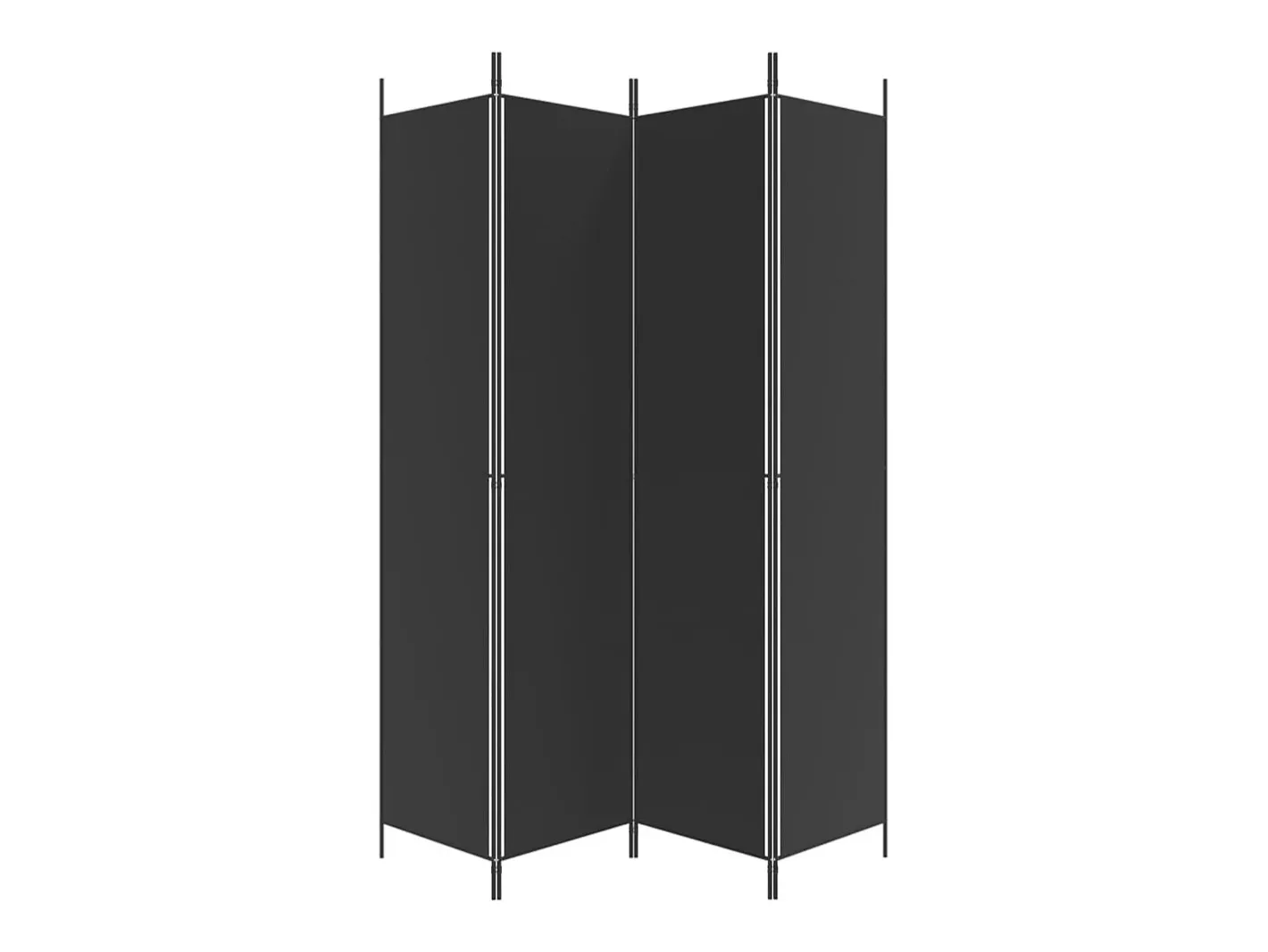 Sale Mampara divisoria de 4 paneles Tela Negra 200x220 cm Negro