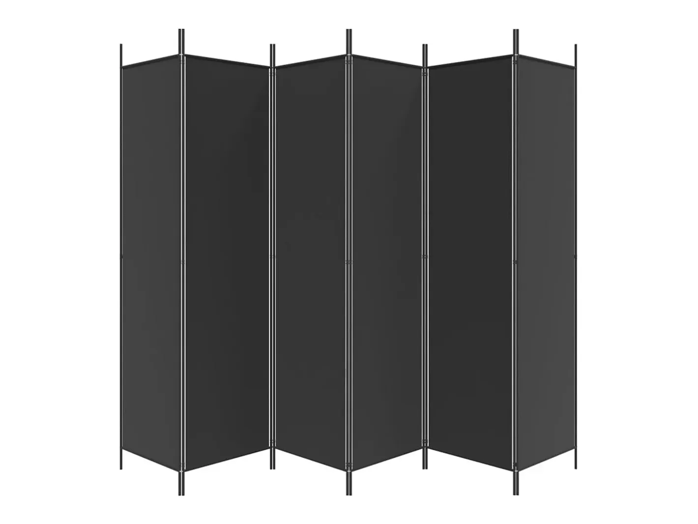 Mampara divisoria de 6 paneles Tela Negra 300x200 cm Negro Sale