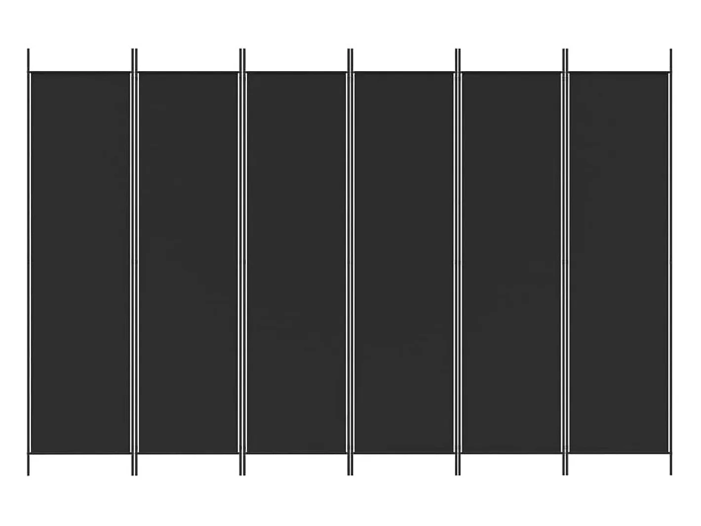 Mampara divisoria de 6 paneles Tela Negra 300x200 cm Negro Sale