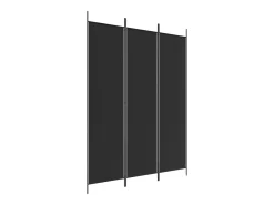 Mampara divisoria de 3 paneles Tela Negra 150x200 cm Negro