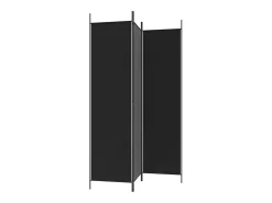 Mampara divisoria de 3 paneles Tela Negra 150x200 cm Negro