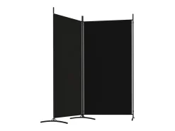 Biombo-Mampara divisoria de 2 paneles Tela Negra 175x180 cm Negro