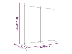 Biombo-Mampara divisoria de 2 paneles Tela Negra 175x180 cm Negro