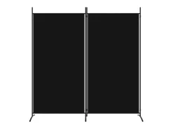 Biombo-Mampara divisoria de 2 paneles Tela Negra 175x180 cm Negro