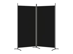 Biombo-Mampara divisoria de 2 paneles Tela Negra 175x180 cm Negro