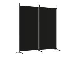 Biombo-Mampara divisoria de 2 paneles Tela Negra 175x180 cm Negro