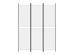 Biombo-Mampara divisoria de 3 paneles Tela Blanca 150x200 cm Blanco